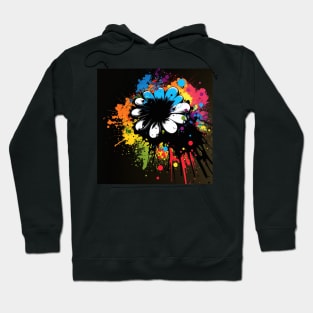 Cosmic Flower Splatter Paint Hoodie